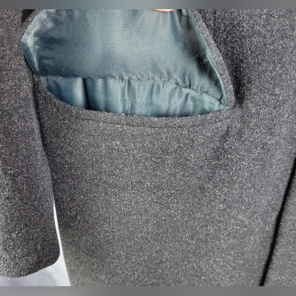 Trade Mark cashmere wool Full coat size L Black/White Italian Fabric - Picture 13 of 14